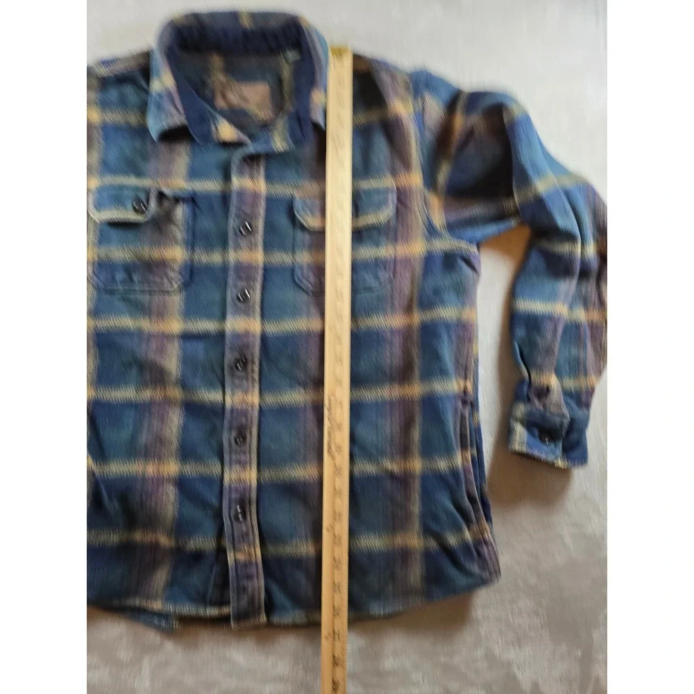 Orvis Big Bear Flannel Shirt Shackets Mens L Plaid Pockets Fits Short 1312517
